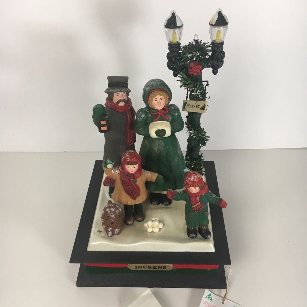 Vintage Musical Holiday Scene with lights. “1994”